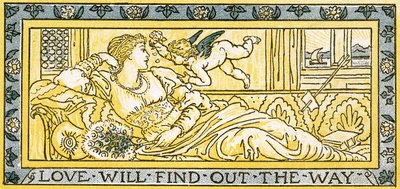 The Love Will Find Out the Way」、「Pan-Pipes」の歌のイラスト、A Book of Old Songs、新しくアレンジ、Theoによる伴奏付き。 Marzials、ジョージRoutledge und Sons、1884（c 作： Walter Crane